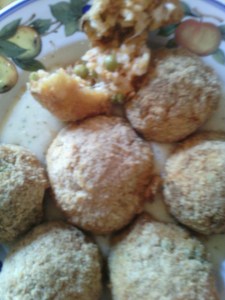 Arancini al forno con crema di formaggio