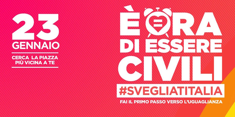 100 piazze italiane vogliono le unioni civili.
