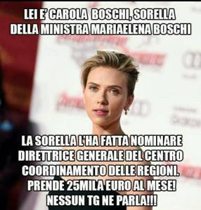 Ma come si fa a non riconoscere Scarlett Johansson? Eppuri sono in molti che la credono la sorella della Boschi ...