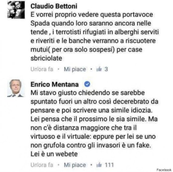 Enrico Mentana battezza i webeti
