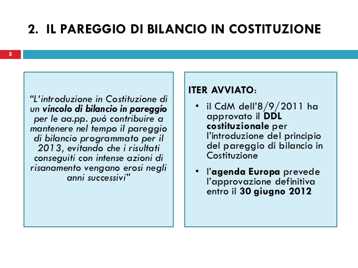 Pareggio di bilancio in Costituzione: la Camera approva