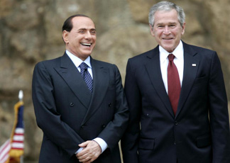 Bush e Berlusconi «in sintonia» ma Roma è fuori dal club sull'Iran