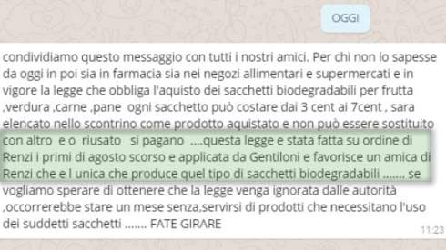 Altra fake news. Sacchetti biodegradabili e l'azienda 'amica' di Renzi
