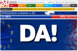 Croazia: nel referendum il 66,2% dice sì alla Ue