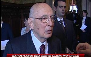 Napolitano fa appello per clima più civile tra maggioranza e opposizione