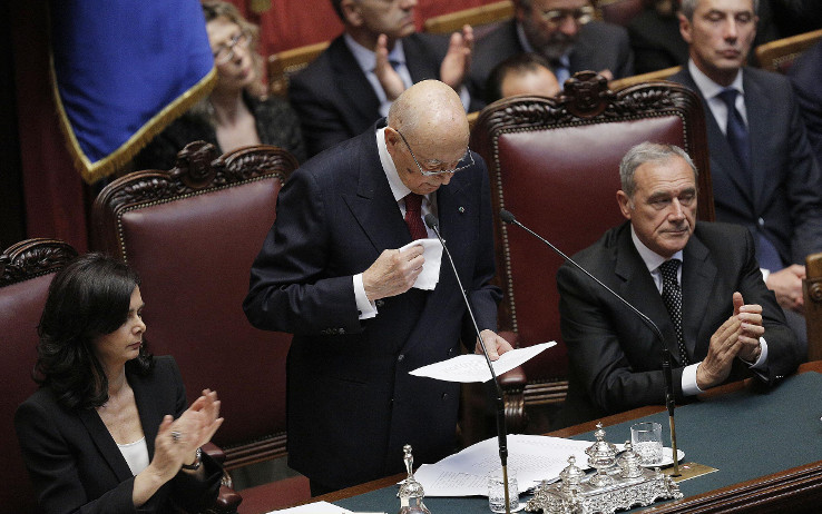 Napolitano Presidente della Repubblica bis alla sesta votazione