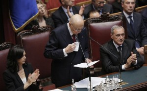 Napolitano Presidente della Repubblica bis alla sesta votazione