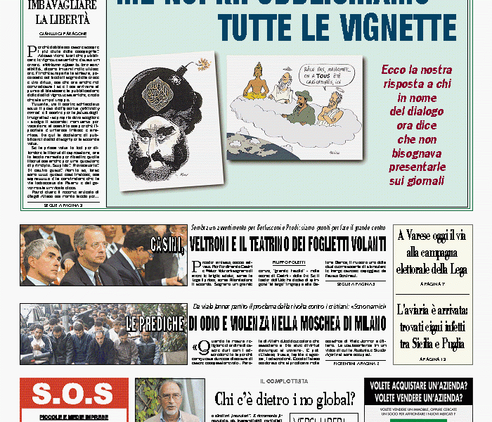 Calderoli e le magliette satiriche sull'Islam