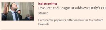 Financial Times su Di Maio e Salvini: "Roma apre la porta ai moderni barbari"