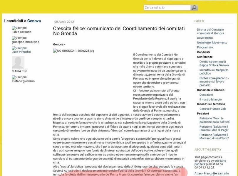 Beppe Grillo, la Gronda di Genova e la "favoletta" del crollo del Ponte Morandi