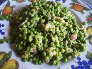 Piselli con pancetta