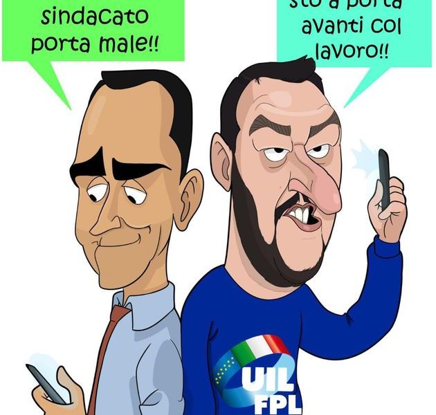 La Uil denuncia: "Digos ha bloccato uno striscione ironico contro Salvini e Di Maio"
