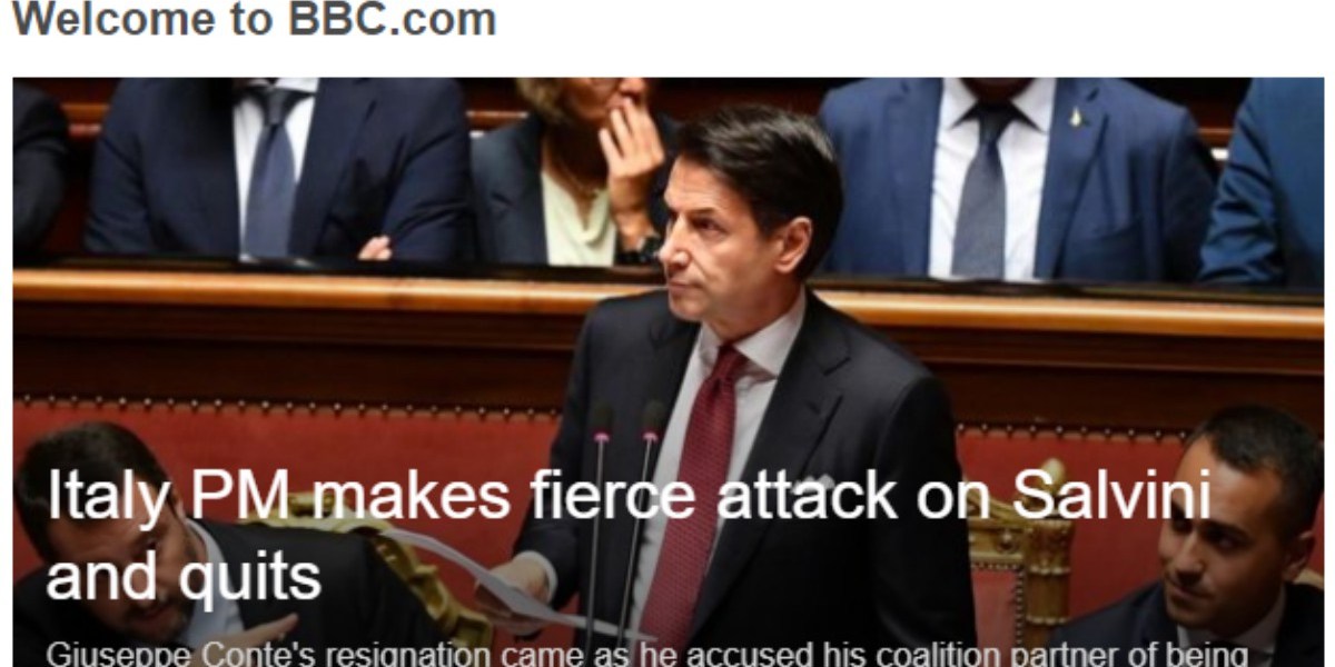 Crisi di governo sulla stampa internazionale.