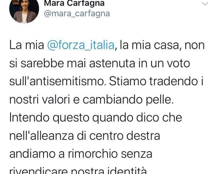 Haters, via libera alla 'commissione Segre'. Ira Carfagna, pronto l'addio da FI